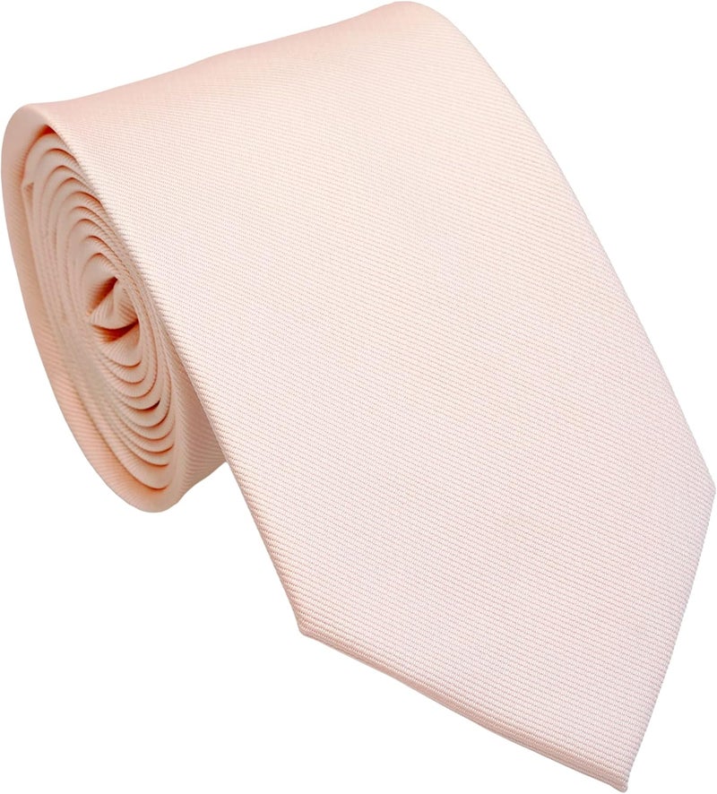 ZENXUS Regular Tie and Pocket Square for Men, Solid Color Necktie Set, 3.2 inch Standard Width - Image 3
